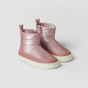👧🏻NWT ZARA toddler girls pink quilted ankle boots size 7 toddler